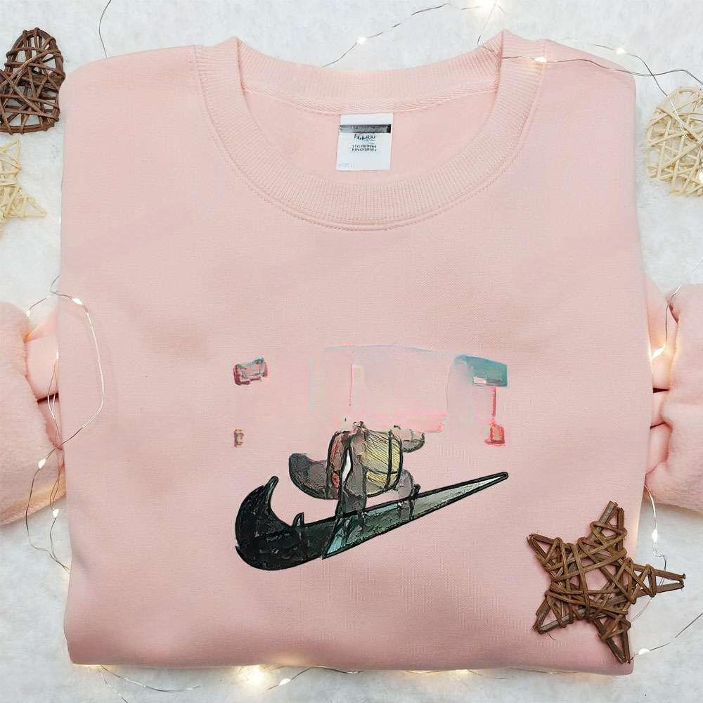 Squirtle X Nike Swoosh , Anime Embroidered T-shirt Sweatshirt Hoodie, Inspired Anime Movie, Best Gift for Anime Fans
