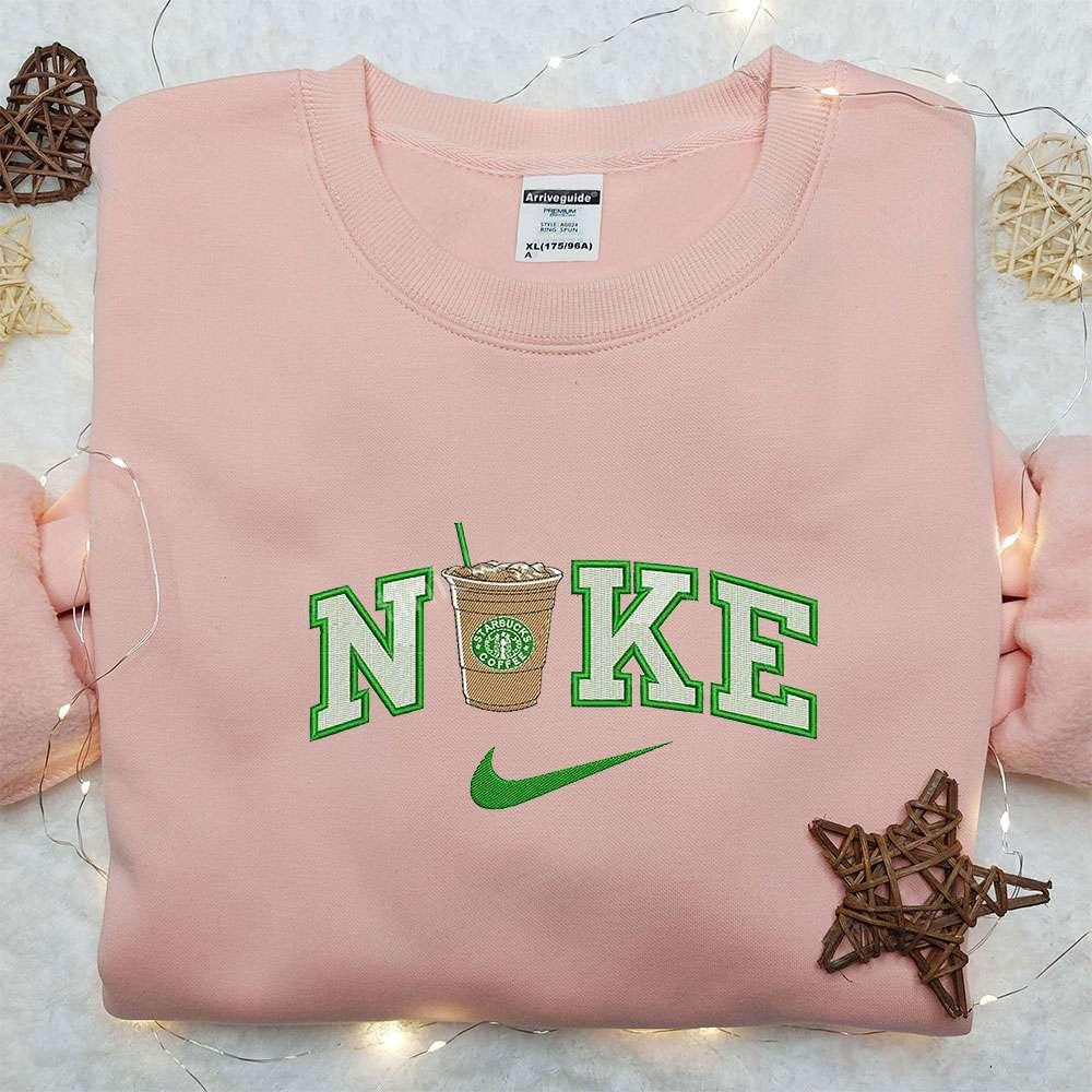 Starbucks Cup x Nike Embroidered Sweatshirt Favorite Drink Embroidered Shirt Nike Inspired Embroidered Shirt 1
