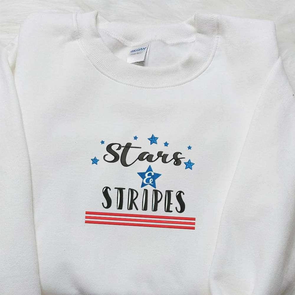 Stars Stripes Embroidered Shirt Best Patriotic Shirts National Day Gifts