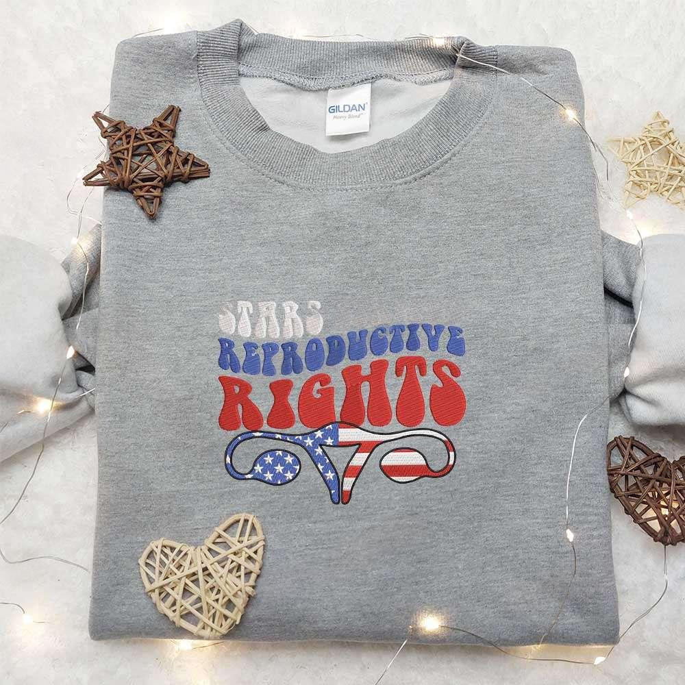 Stars Stripes Reproductive Rights Embroidered Shirt Political Embroidered Shirt 1