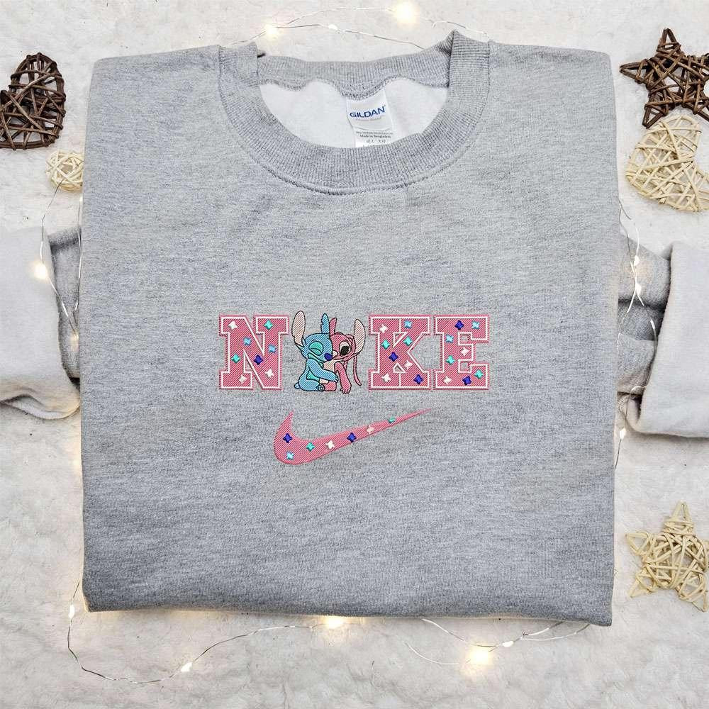 Stitch And Angel Disney Characters Embroidered Shirt Inspired Movie Shirt Best Gift Idea For Family