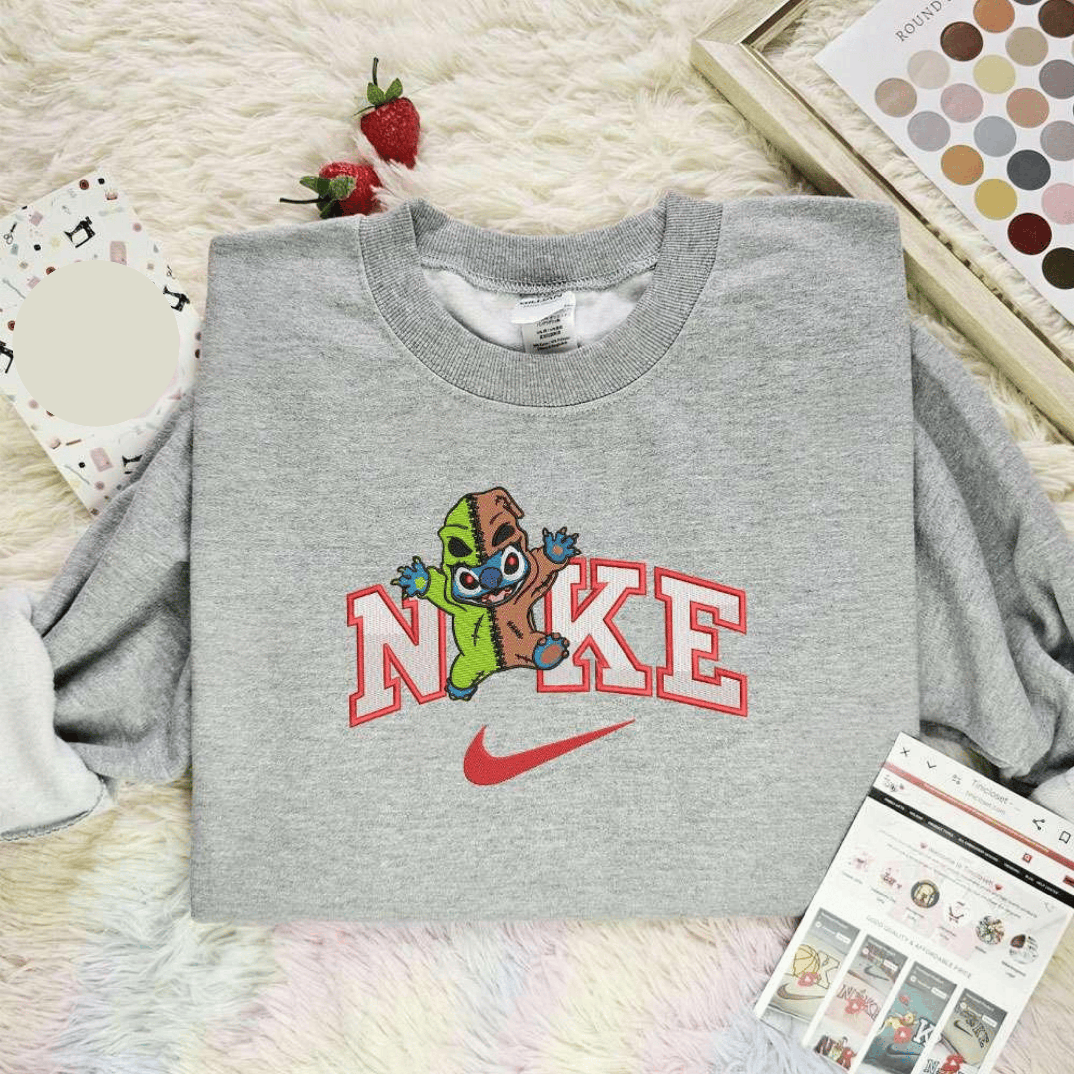 Stitch As Oogie Boogie X Nike Embroidered Shirt Halloween, Best Christmas Gift Ideas For Family