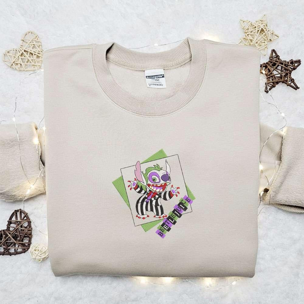 Stitch Cosplay Beetlejuice Halloween Embroidered Shirt