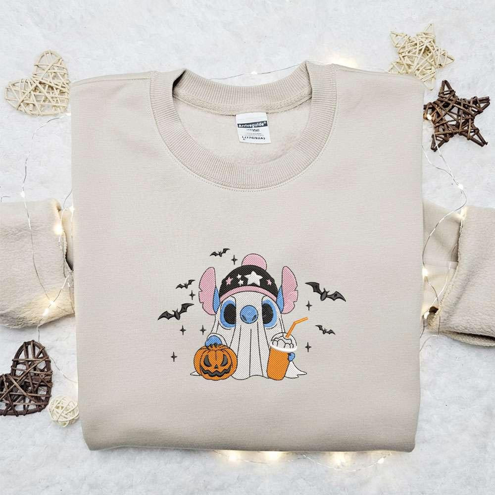 Stitch Cosplay Ghost Halloween Embroidered Shirt