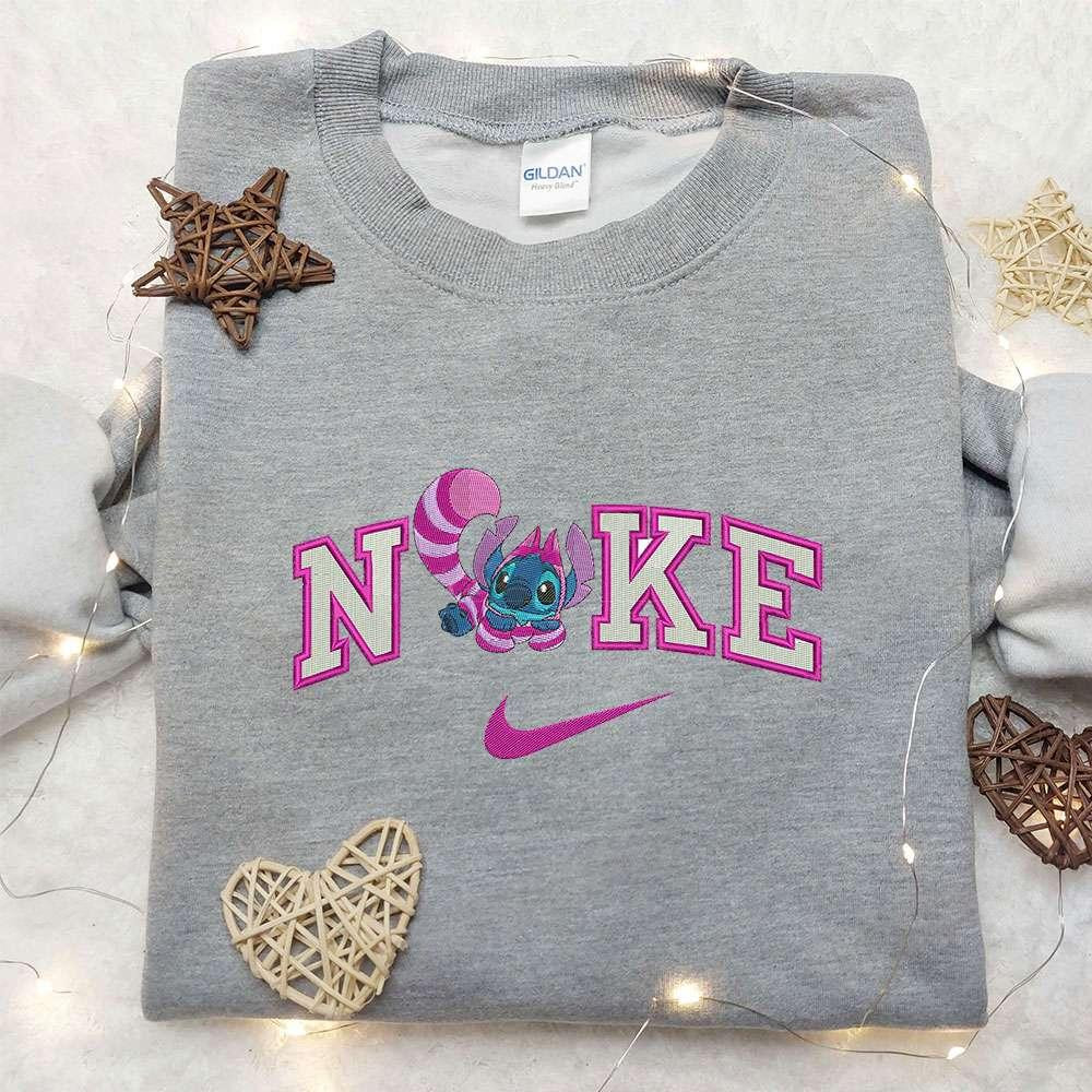 Stitch Cosplay x Nike Embroidered Shirt Lilo And Stitch Embroidered Shirt Custom Nike Embroidered Shirt