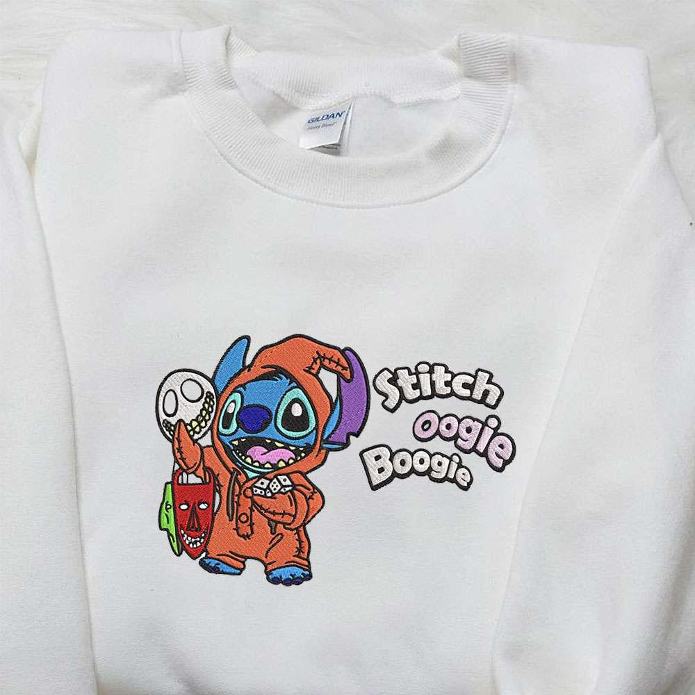 Stitch Disguise Oogie Boogie Embroidered Shirt Disney Characters Embroidered Hoodie Best Halloween Gift Ideas