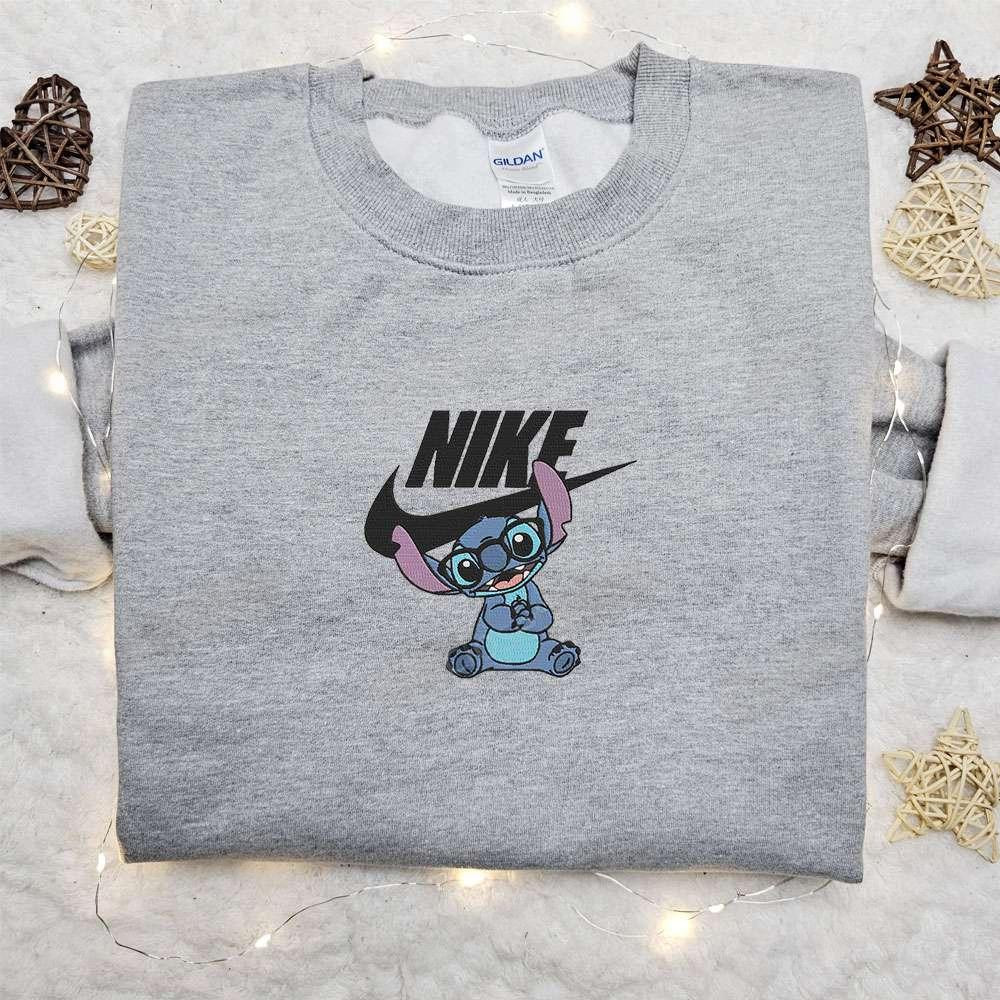 Stitch Disney x Nike Cartoon Embroidered Hoodie Disney Characters Embroidered Shirt Best Gift Ideas for Family