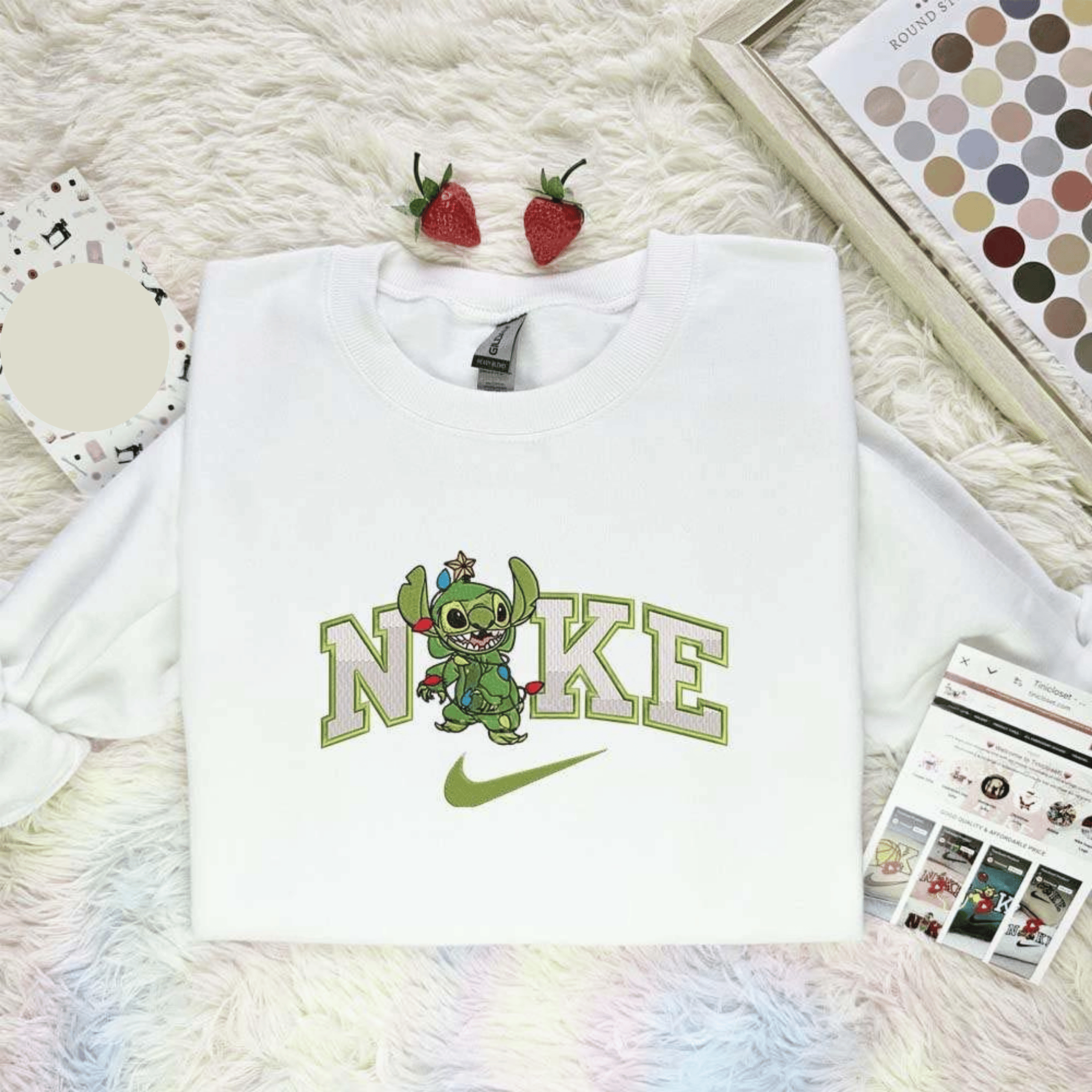 Stitch Grinch Christmas Lights Embroidered Shirt, Best Christmas Gift Ideas For Family
