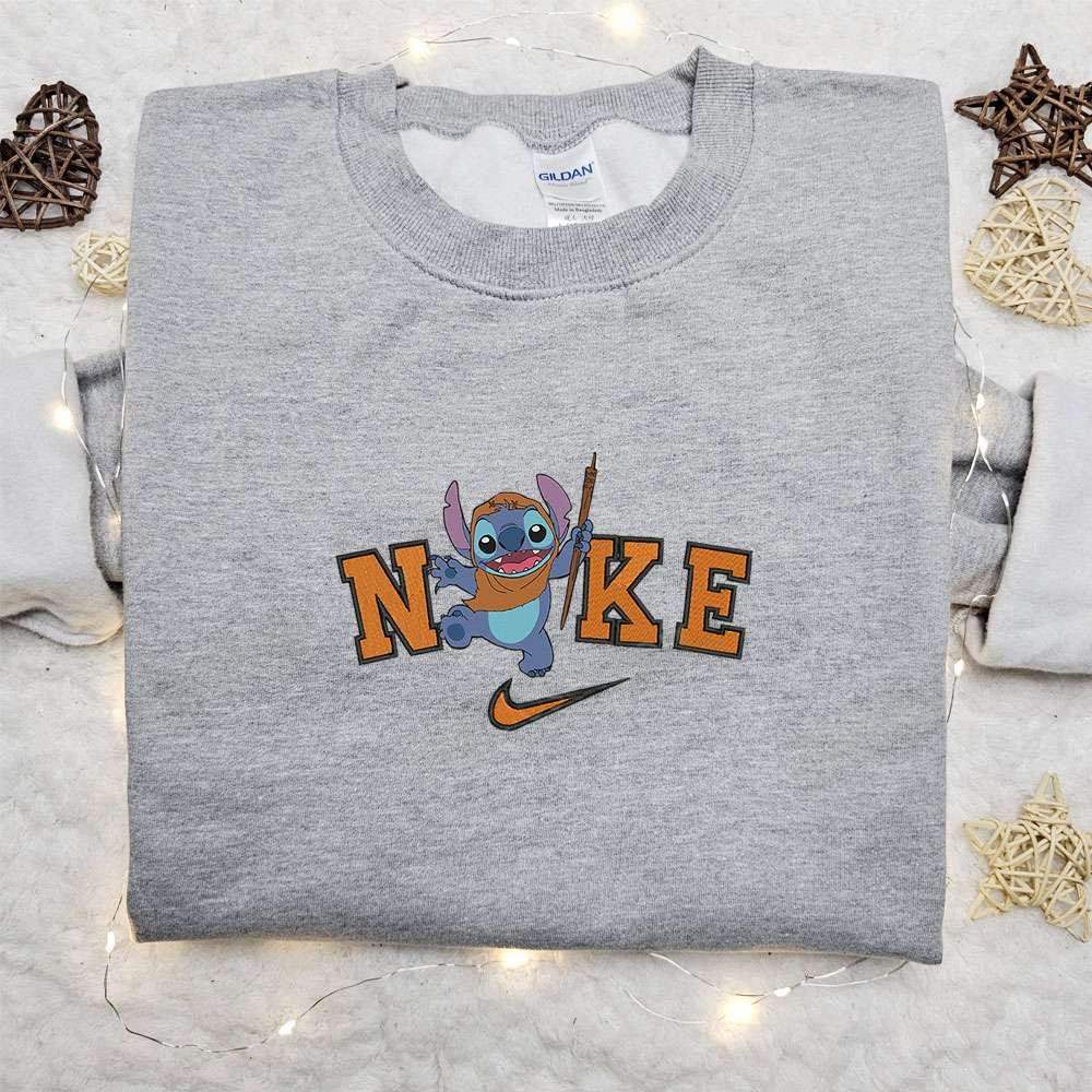 Stitch Halloween x Nike Embroidered Sweatshirt Walt Disney Characters Embroidered Shirt Best Halloween Gift Ideas