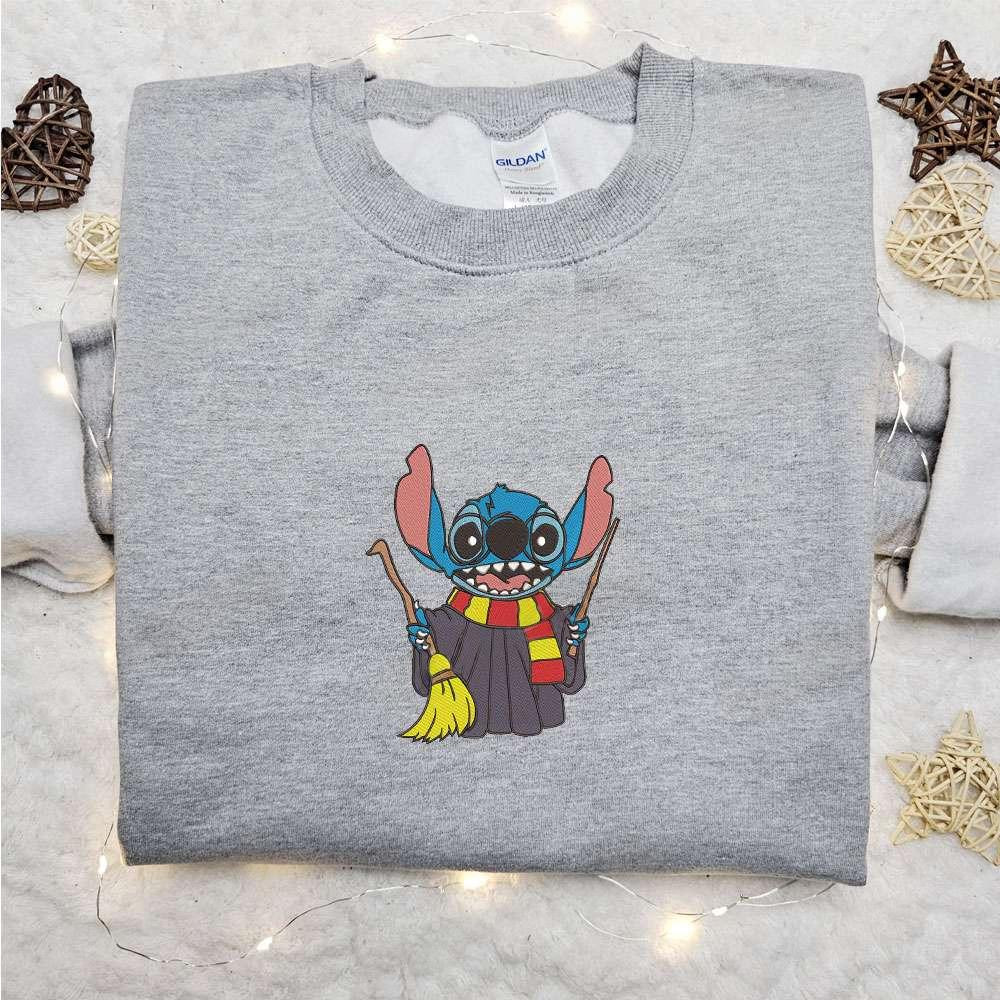 Stitch Harry Potter Embroidered Hoodie Lilo And Stitch Disney Embroidered Hoodie Best Gift Ideas