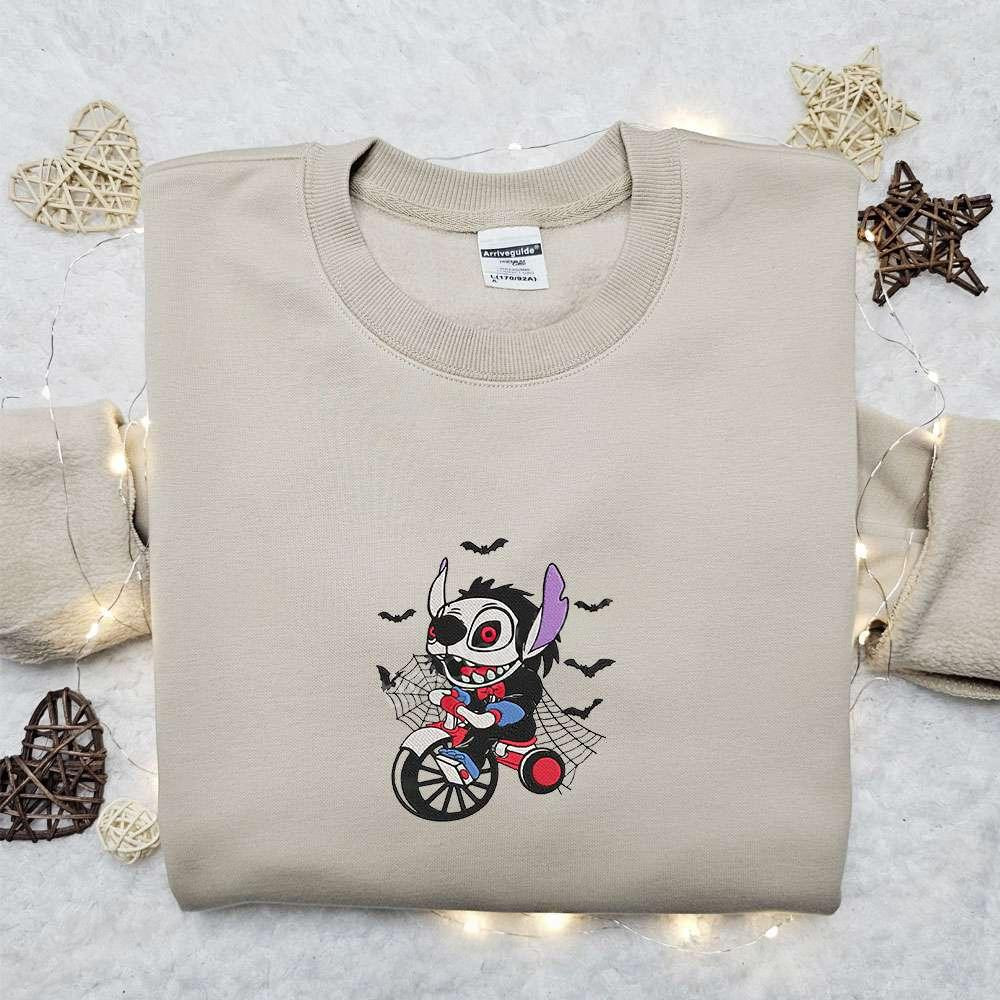 Stitch Jigsaw Embroidered Sweatshirt Disney Characters Embroidered Hoodie Best Halloween Gift Ideas