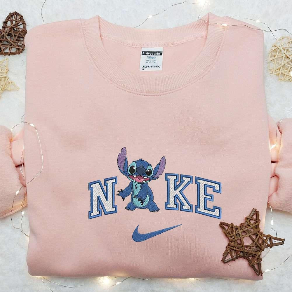 Stitch Laughing x Nike Embroidered Sweatshirt Lilo and Stitch Disney Embroidered Shirt The Best Gift