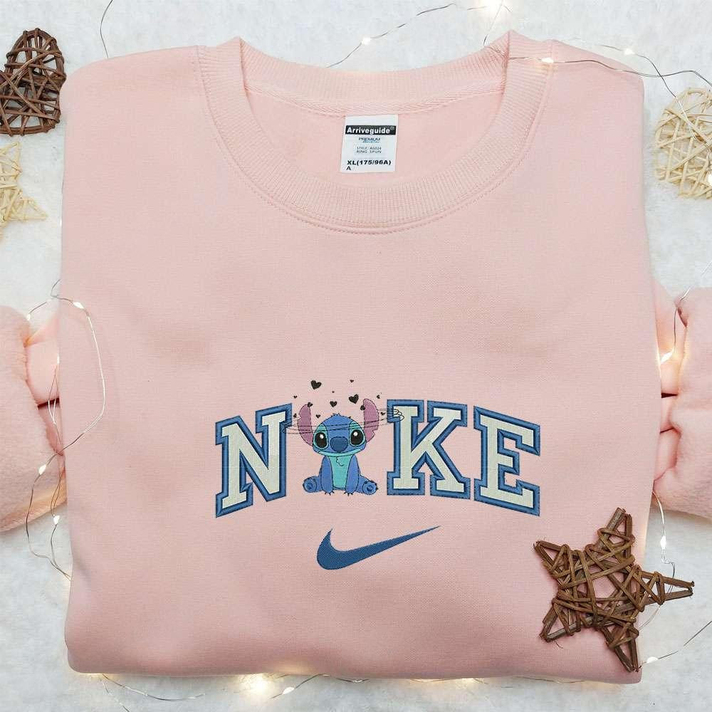 Stitch Love Confuse x Nike Embroidered Sweatshirt Lilo and Stitch Disney Embroidered Shirt The Best Valentine Gift