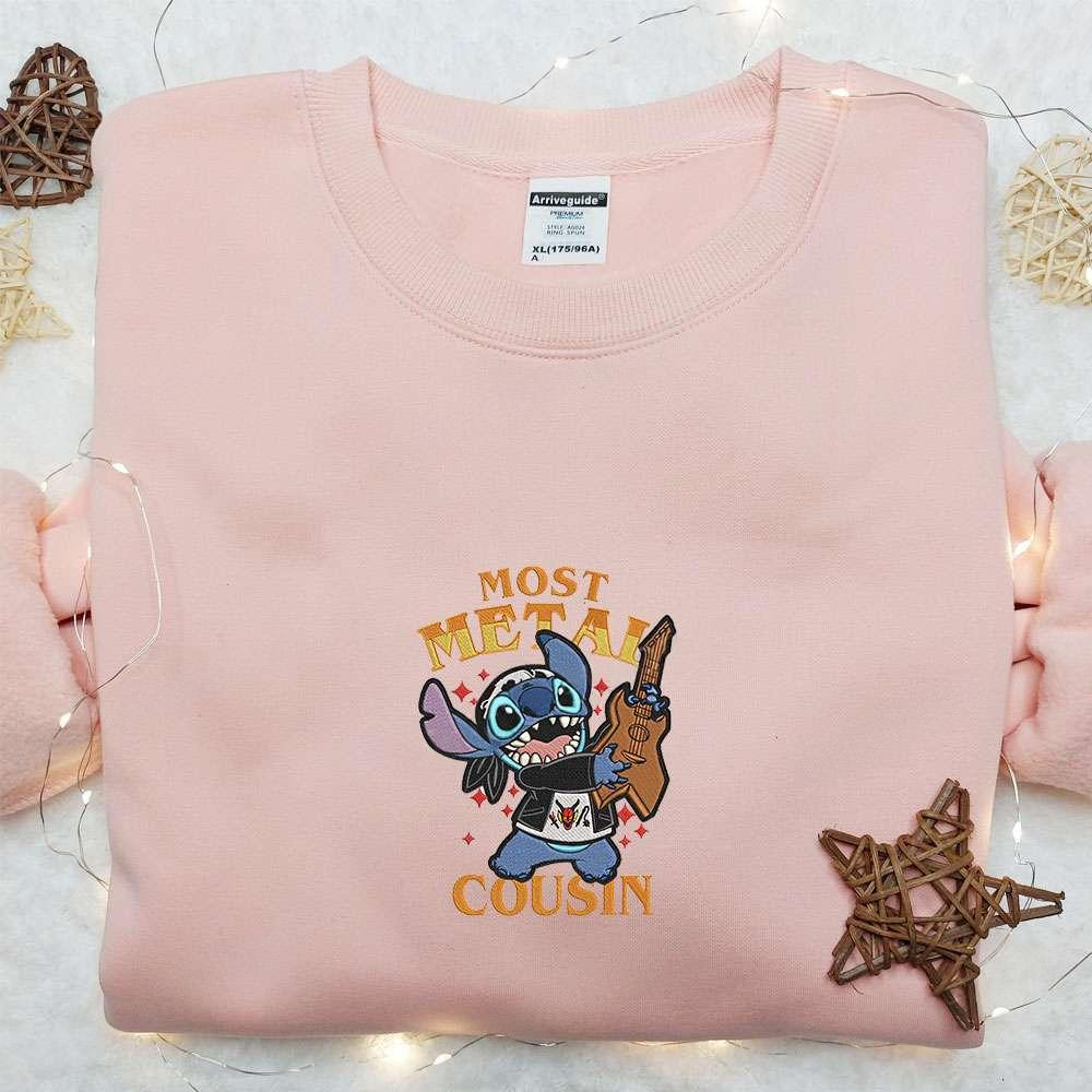 Stitch Metal Music Embroidered T shirt Lilo And Stitch Disney Embroidered T shirt Best Gift Ideas For Family