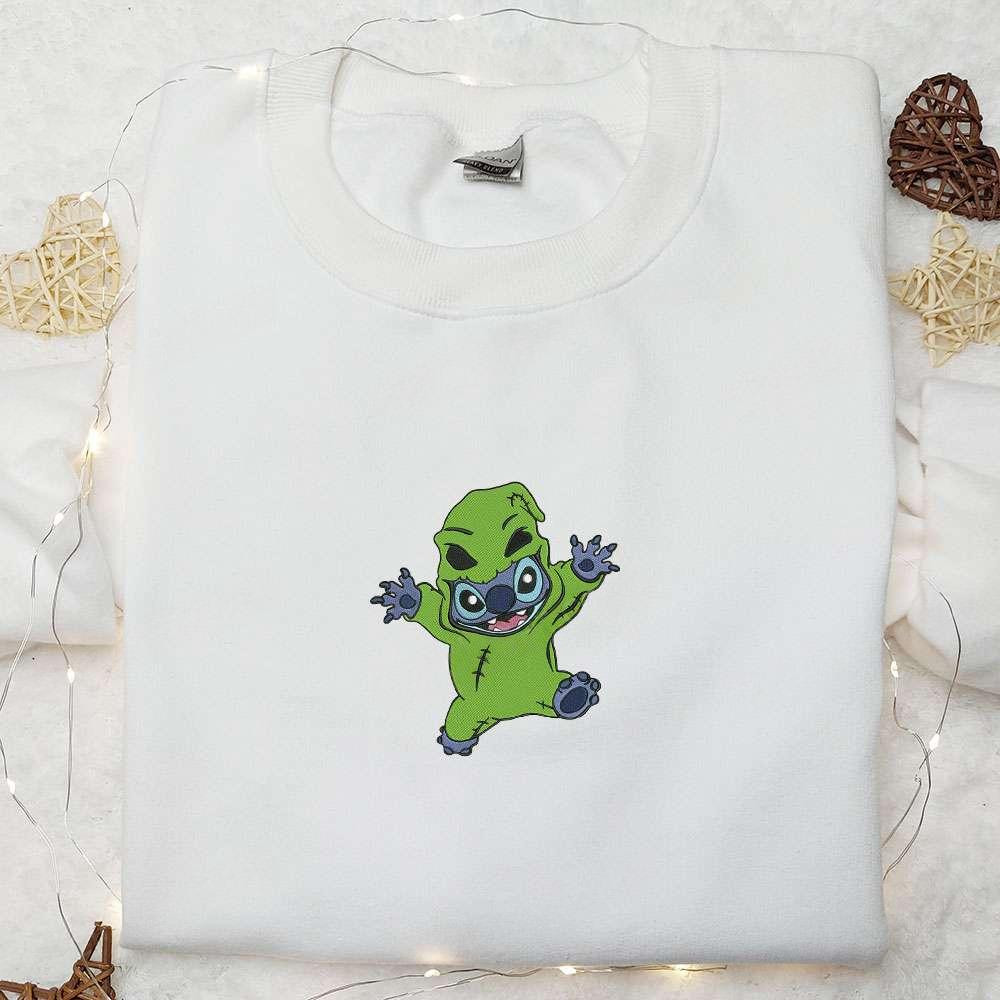 Stitch Oogie Boogie Embroidered Hoodie Disney Movie Embroidered Hoodie Best Gift Ideas