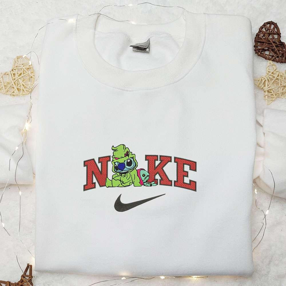 Stitch Oogie Boogie Sally x Nike Embroidered Shirt Funny Disney Characters Embroidered T shirt Nike Inspired Embroidered Sweatshirt