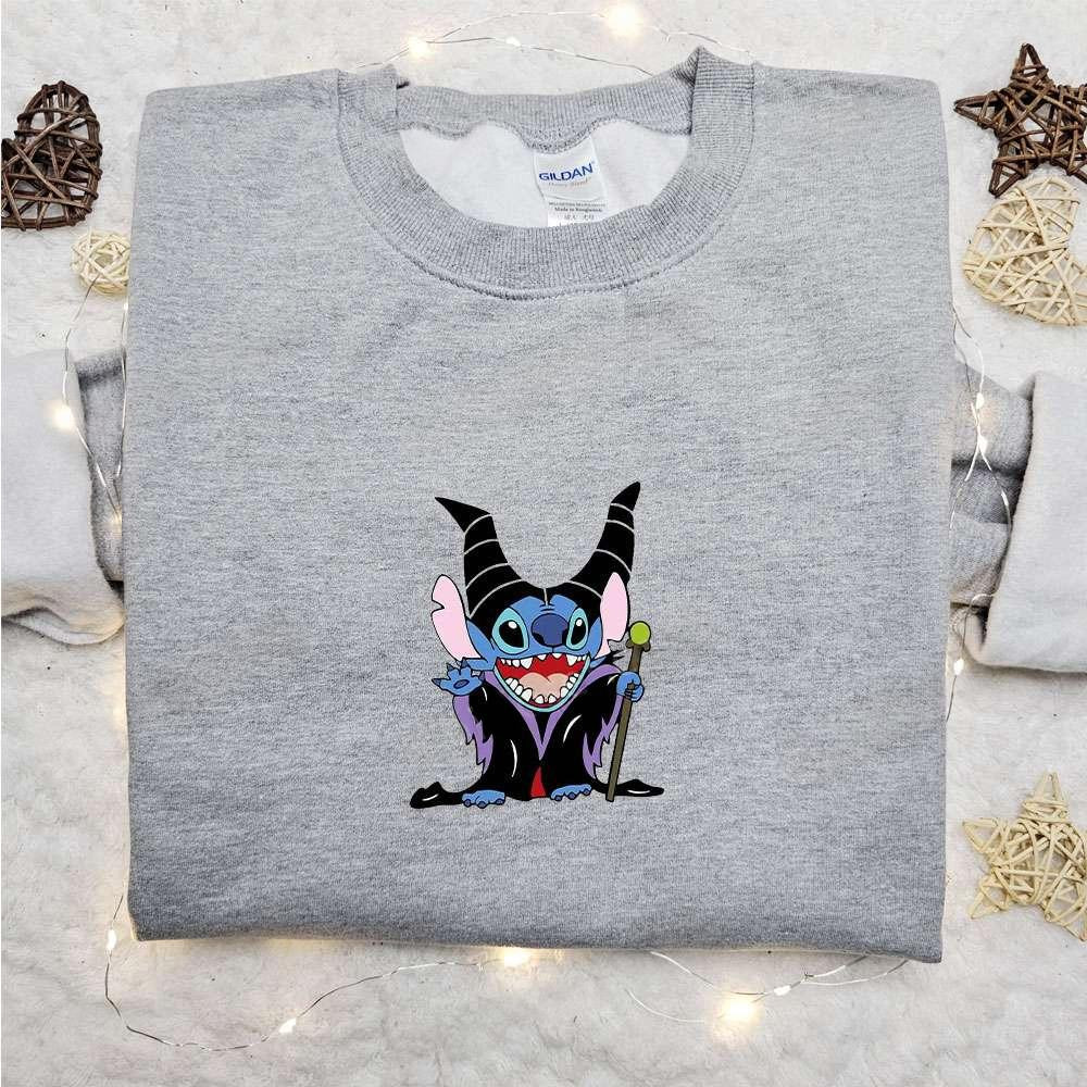 Stitch Witch Maleficent Embroidered T shirt Lilo And Stitch Disney Embroidered T shirt Best Gift Ideas