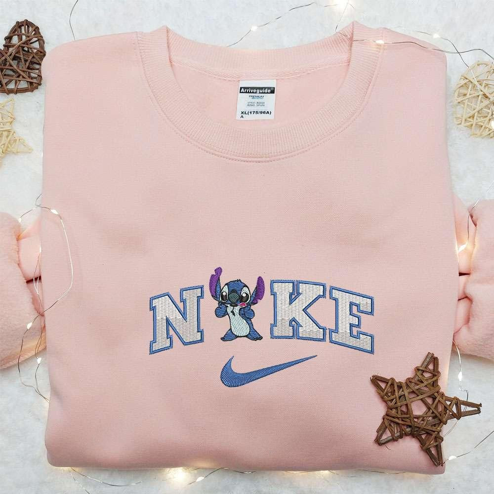 Stitch x Nike Embroidered Sweatshirt Lilo and Stitch Disney Embroidered Shirt The Best Gift