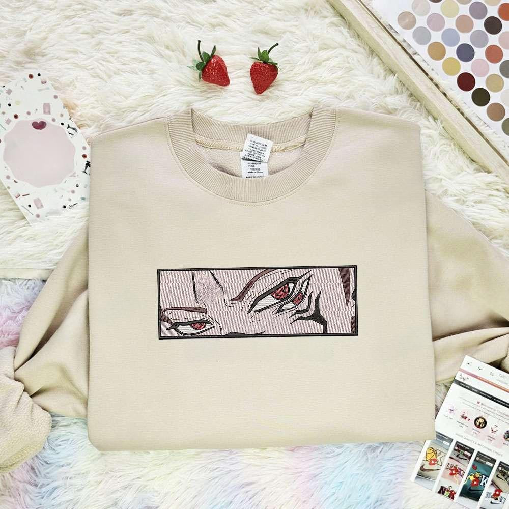 Sukuna Eyes Jujutsu Kaisen Anime Embroidered Shirt , Anime Embroidered T-shirt Sweatshirt Hoodie, Inspired Anime Movie, Best Gift for Anime Fans