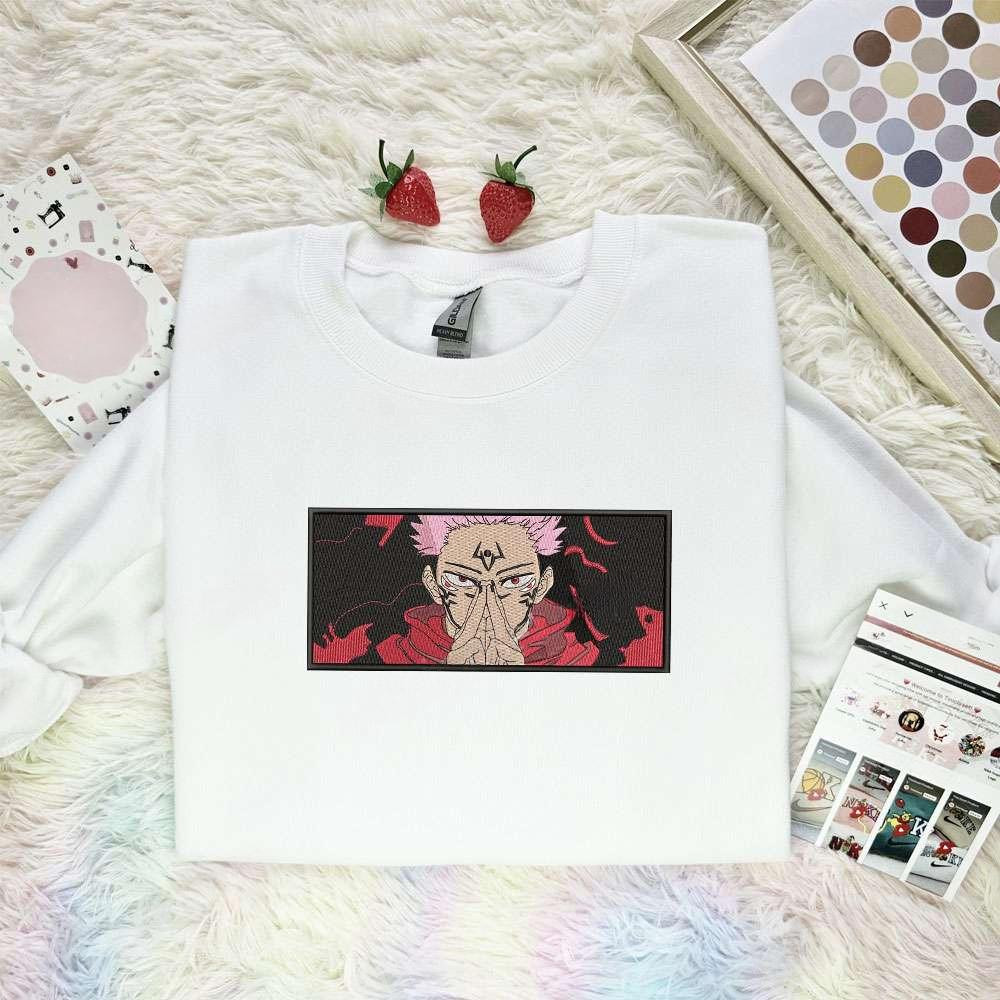 Sukuna Jujutsu Kaisen Anime Embroidered Shirt , Anime Embroidered T-shirt Sweatshirt Hoodie, Inspired Anime Movie, Best Gift for Anime Fans