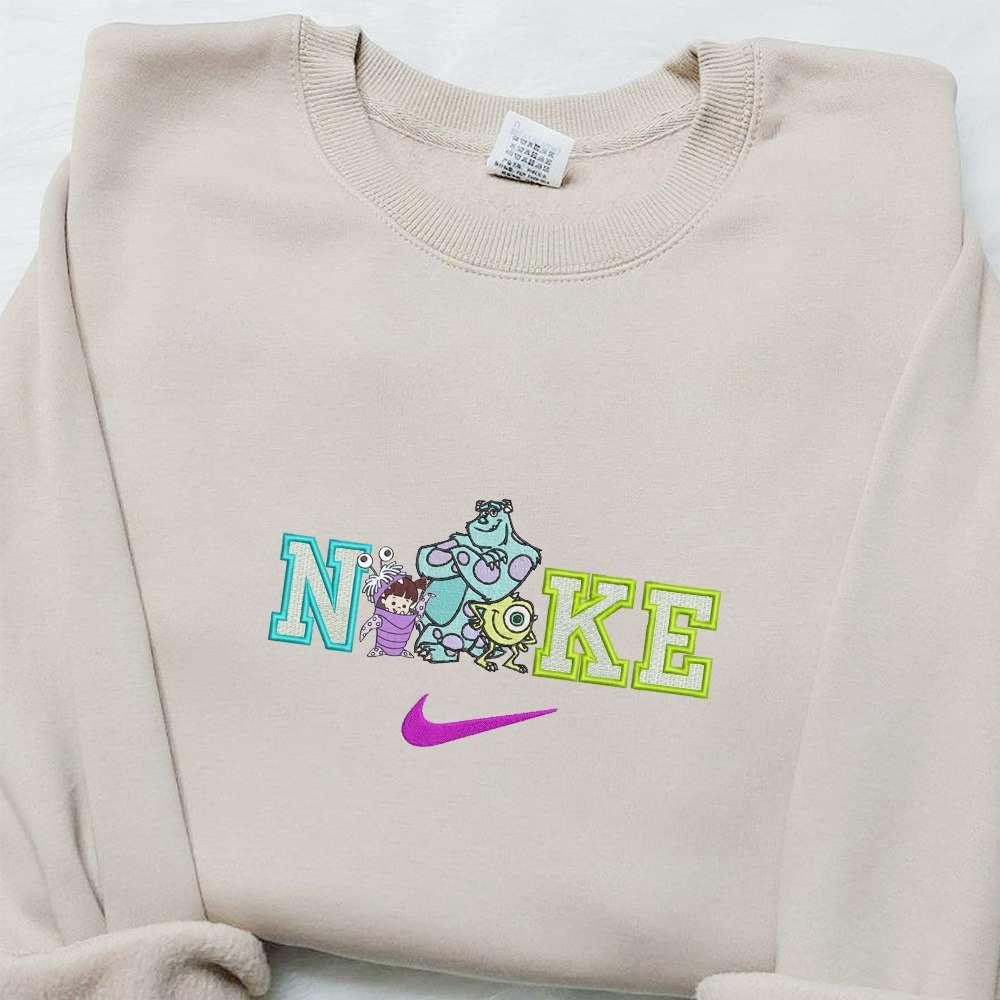 Sullivan Boo Mike Wazowski x Nike Embroidered Sweatshirt Monsters Inc Characters Embroidered Shirt Best Birthday Gift Ideas fo