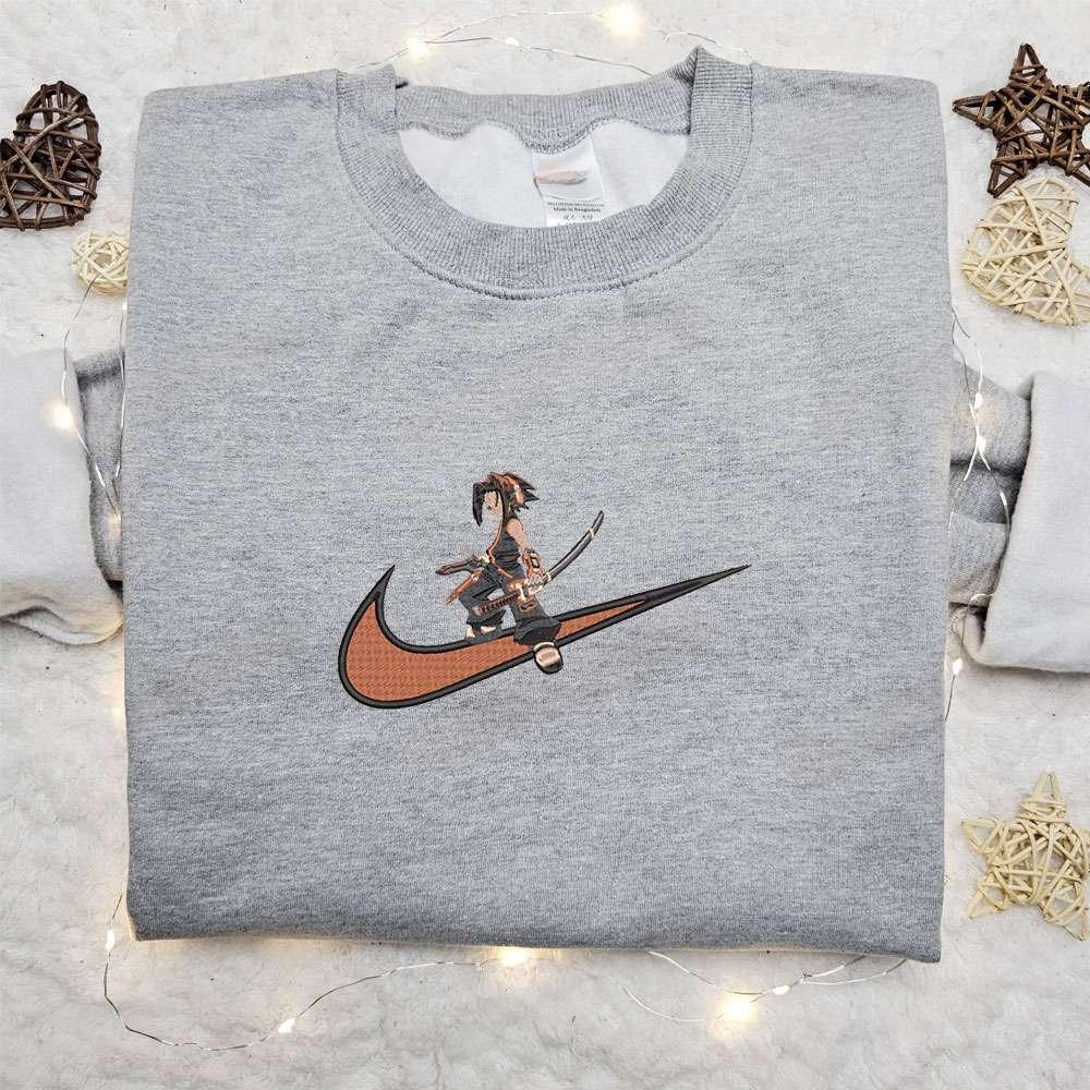Swoosh Anime X Yoh Asakura Embroidered Sweatshirt Shaman King Embroidered Shirt , Anime Embroidered T-shirt Sweatshirt Hoodie, Inspired Anime Movie, Best Gift for Anime Fans