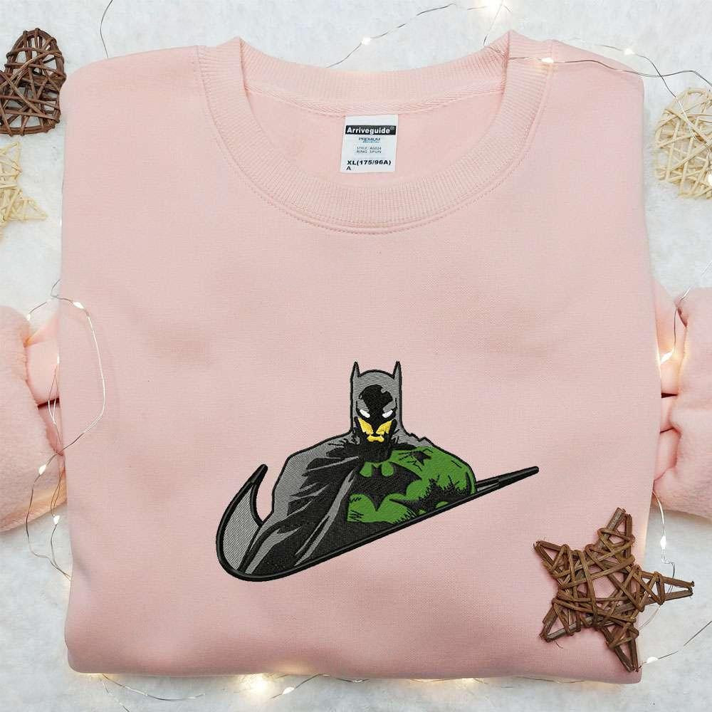 Swoosh x Batman Embroidered Sweatshirt Marvel and DC Comics Embroidered Shirt The Best Gift