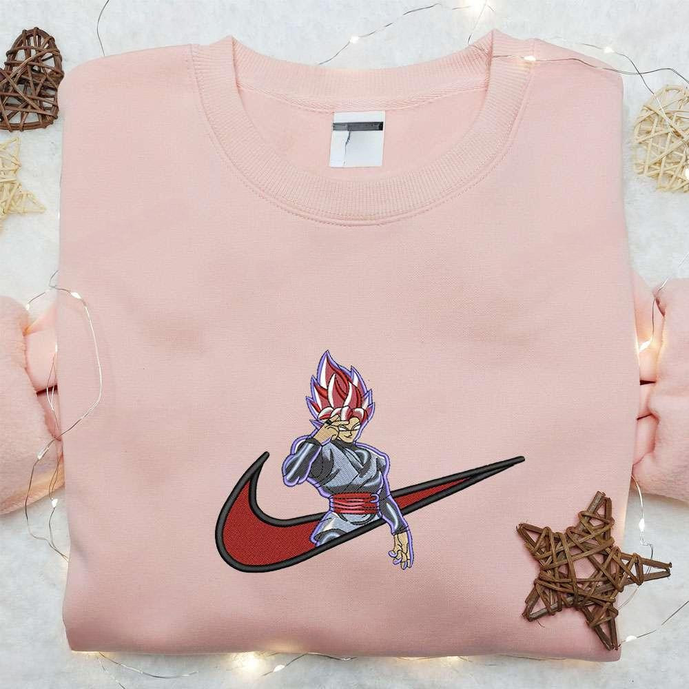 Swoosh X Black Goku Anime , Anime Embroidered T-shirt Sweatshirt Hoodie, Inspired Anime Movie, Best Gift for Anime Fans