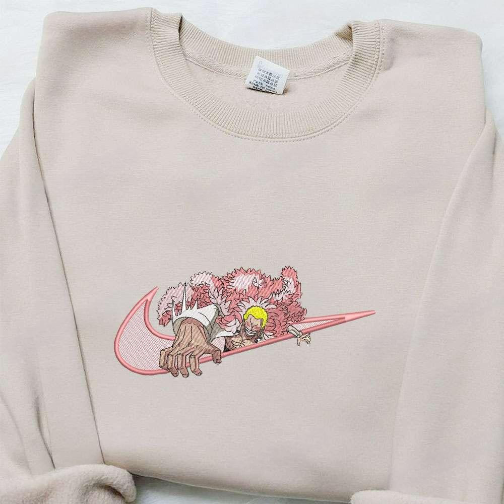 Swoosh X Donquixote Doflamingo Anime , Anime Embroidered T-shirt Sweatshirt Hoodie, Inspired Anime Movie, Best Gift for Anime Fans