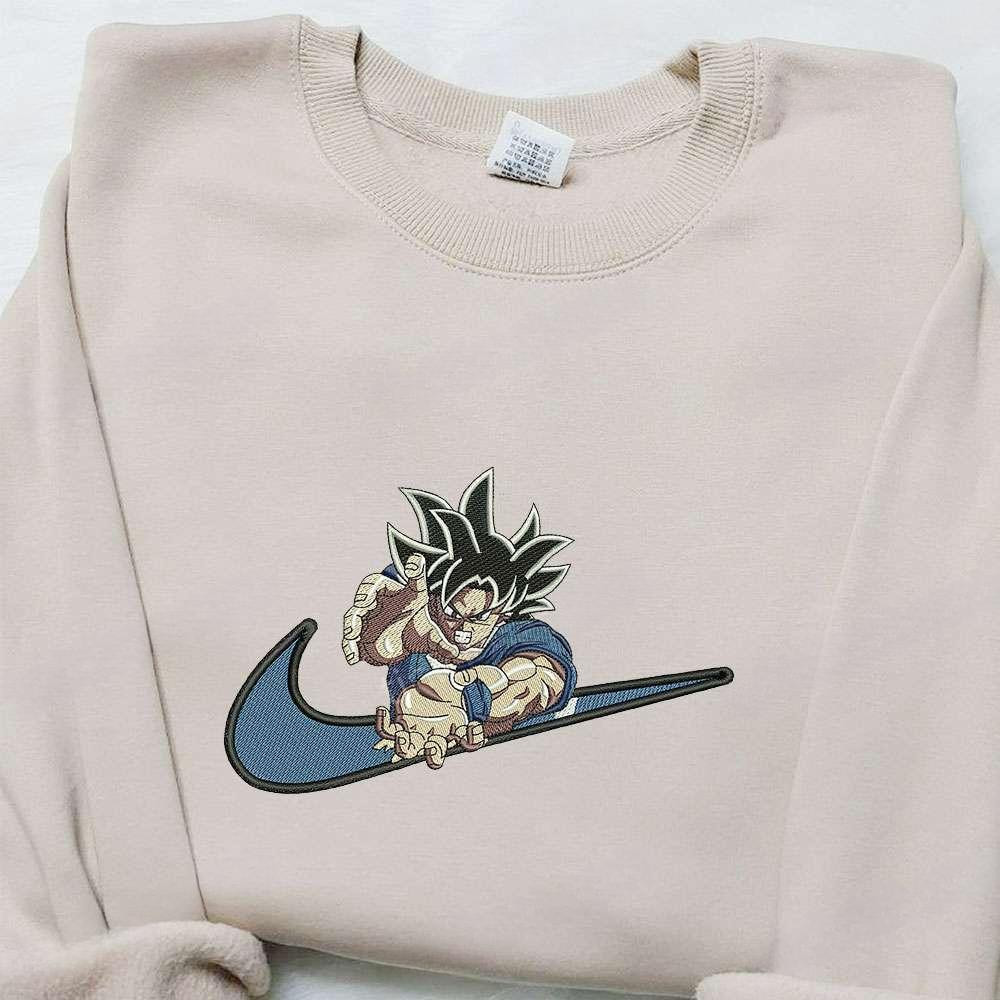 Swoosh X Goku Kameha Anime Embroidered Hoodie Dragon Ball , Anime Embroidered T-shirt Sweatshirt Hoodie, Inspired Anime Movie, Best Gift for Anime Fans