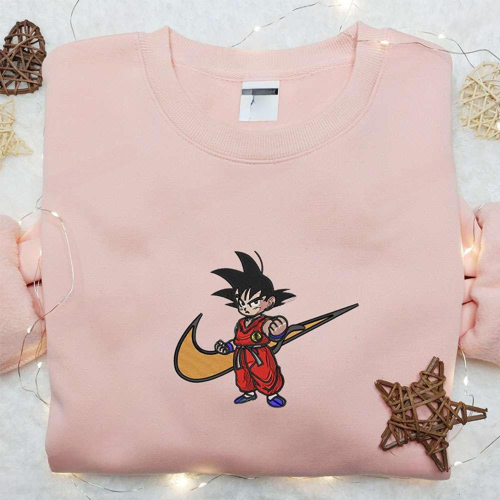 Swoosh X Goku Kid Anime , Anime Embroidered T-shirt Sweatshirt Hoodie, Inspired Anime Movie, Best Gift for Anime Fans