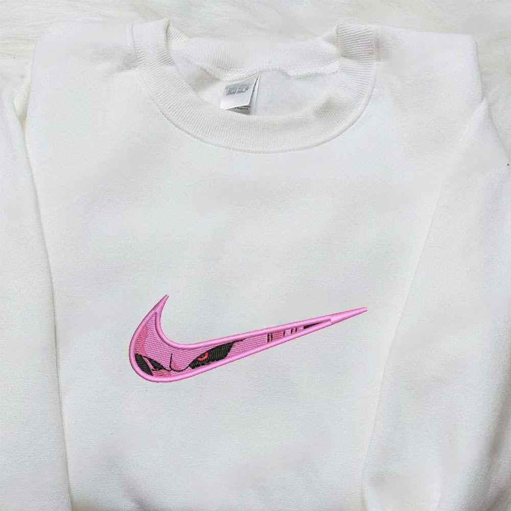 Swoosh X Majin Buu , Anime Embroidered T-shirt Sweatshirt Hoodie, Inspired Anime Movie, Best Gift for Anime Fans