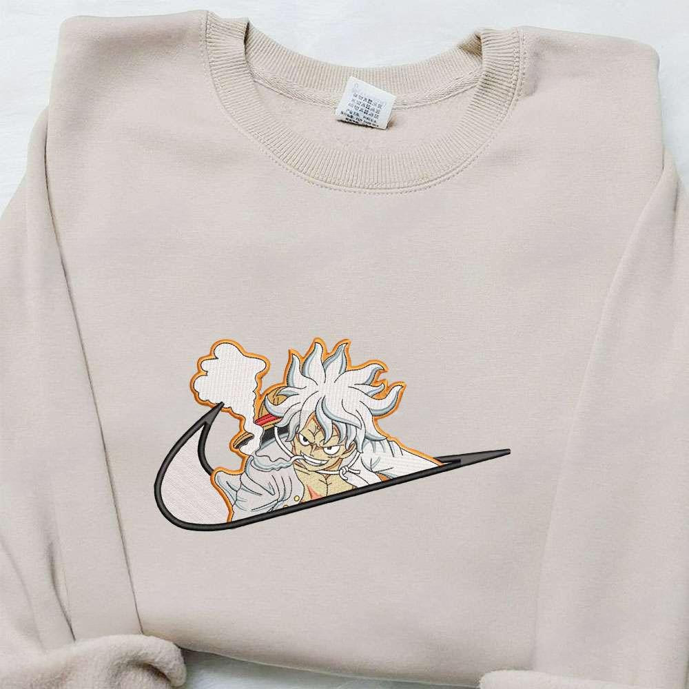 Swoosh X Monkey D Luffy Gear 5 Embroidered Sweatshirt One Piece , Anime Embroidered T-shirt Sweatshirt Hoodie, Inspired Anime Movie, Best Gift for Anime Fans