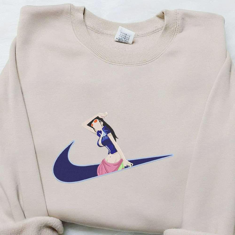 Swoosh X Nico Robin Anime Embroidered Sweatshirt One Piece , Anime Embroidered T-shirt Sweatshirt Hoodie, Inspired Anime Movie, Best Gift for Anime Fans