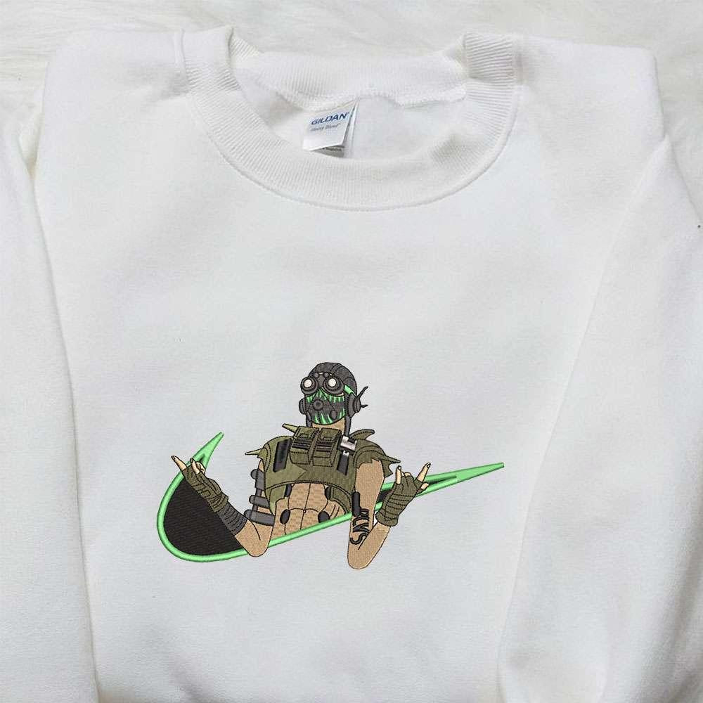 Swoosh x Octane Embroidered Hoodie Apex Legends Embroidered Shirt Nike Inspired Embroidered T shirt