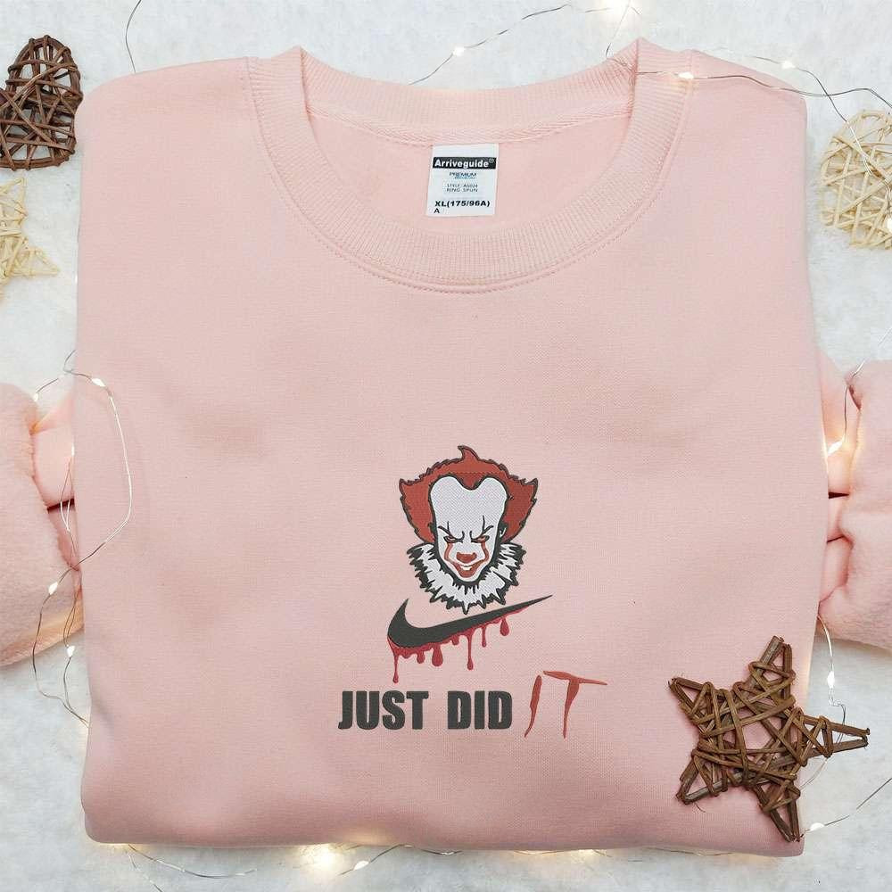 Swoosh x Pennywise Just Did It Embroidered Sweatshirt IT Horror Movie Embroidered Shirt The Best Halloween Gift
