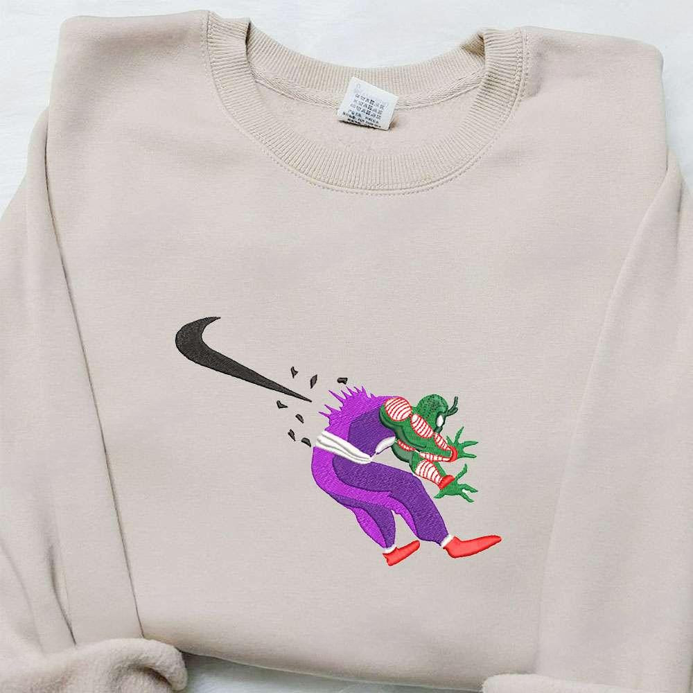 Swoosh X Piccolo Anime , Anime Embroidered T-shirt Sweatshirt Hoodie, Inspired Anime Movie, Best Gift for Anime Fans
