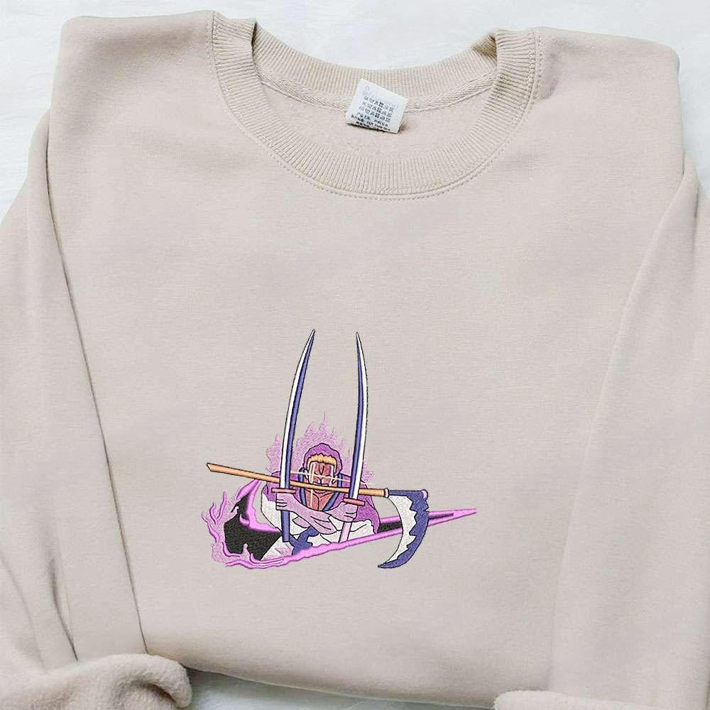Swoosh X Roronoa Zoro Anime , Anime Embroidered T-shirt Sweatshirt Hoodie, Inspired Anime Movie, Best Gift for Anime Fans