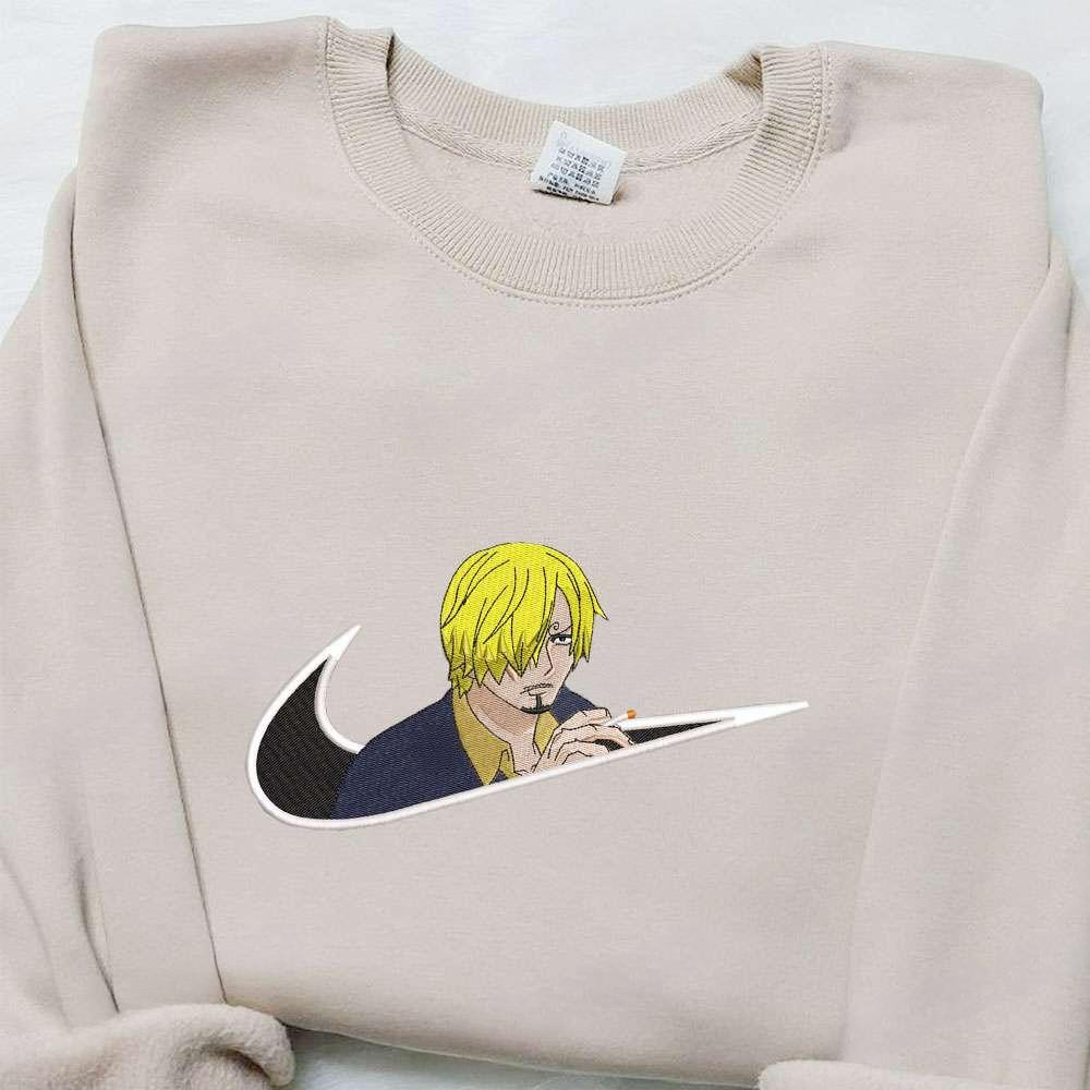 Swoosh X Sanji Anime Embroidered Hoodie Cool Anime Clothing , Anime Embroidered T-shirt Sweatshirt Hoodie, Inspired Anime Movie, Best Gift for Anime Fans