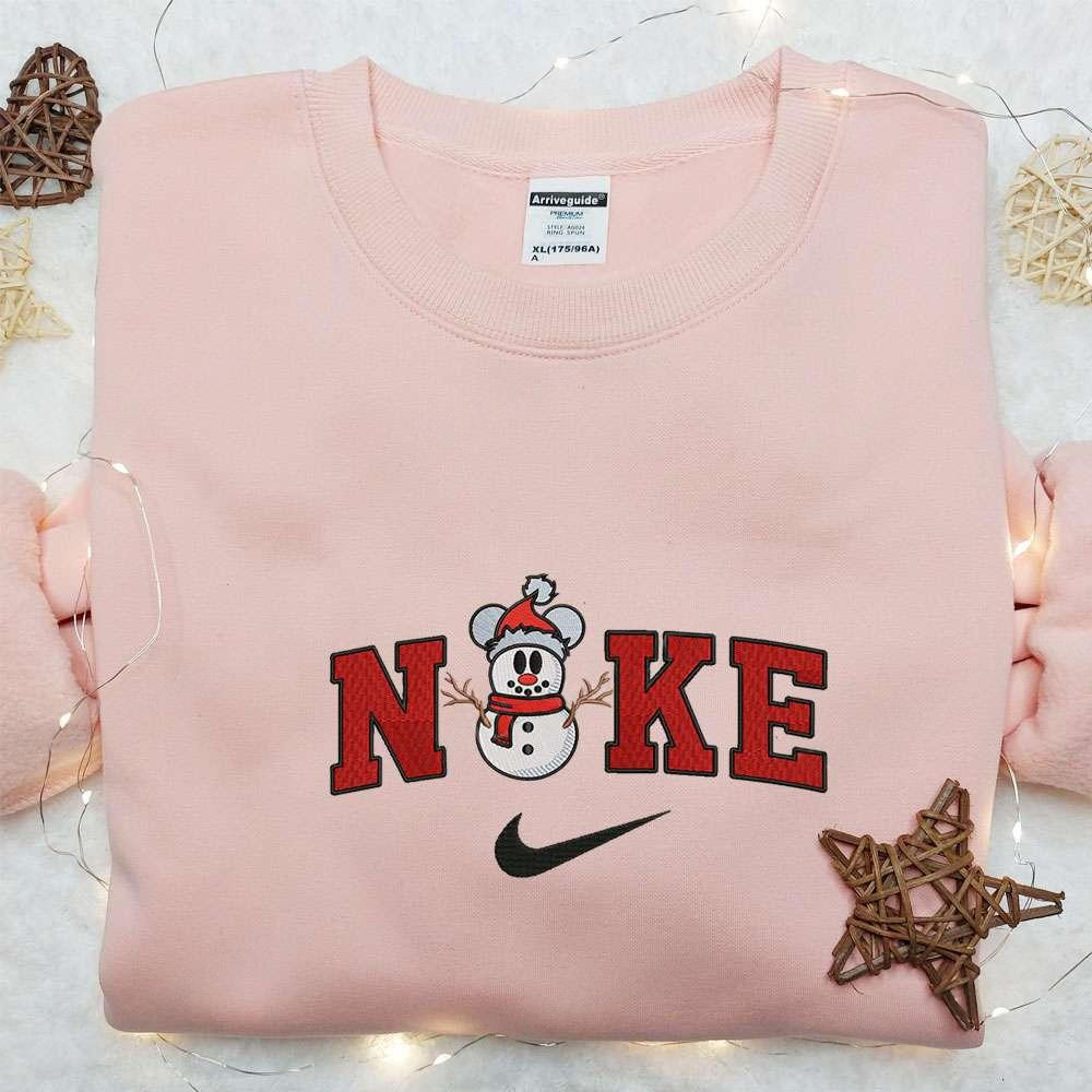 Swoosh x Snowman Xmas Embroidered Sweatshirt Christmas Embroidered Shirt Best Gift Ideas For All Occasions