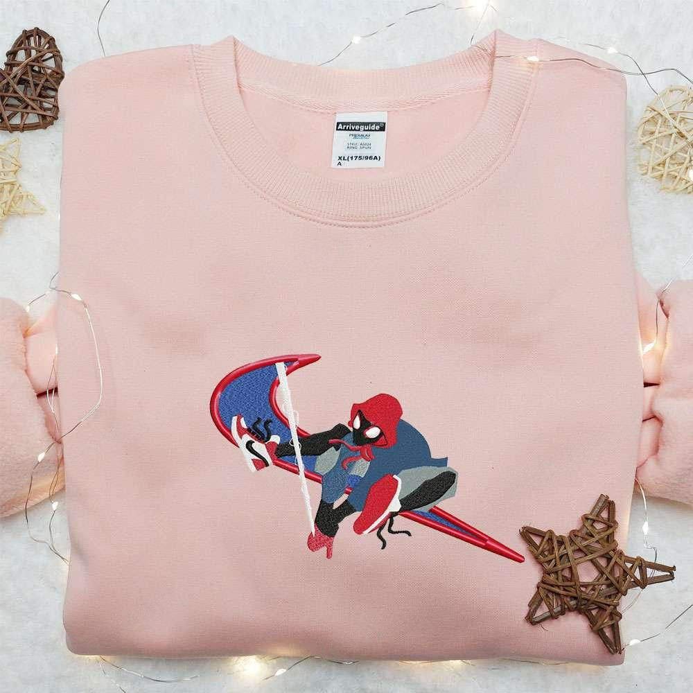 Swoosh x Spider man Embroidered Sweatshirt Marvel and DC Comics Embroidered Shirt The Best Gift
