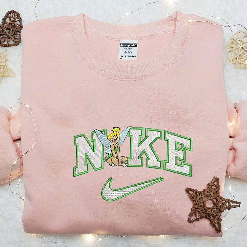 Swoosh x Tinker Bell Embroidered Hoodie Disney Characters Embroidered Shirt Best Gift Ideas for Family