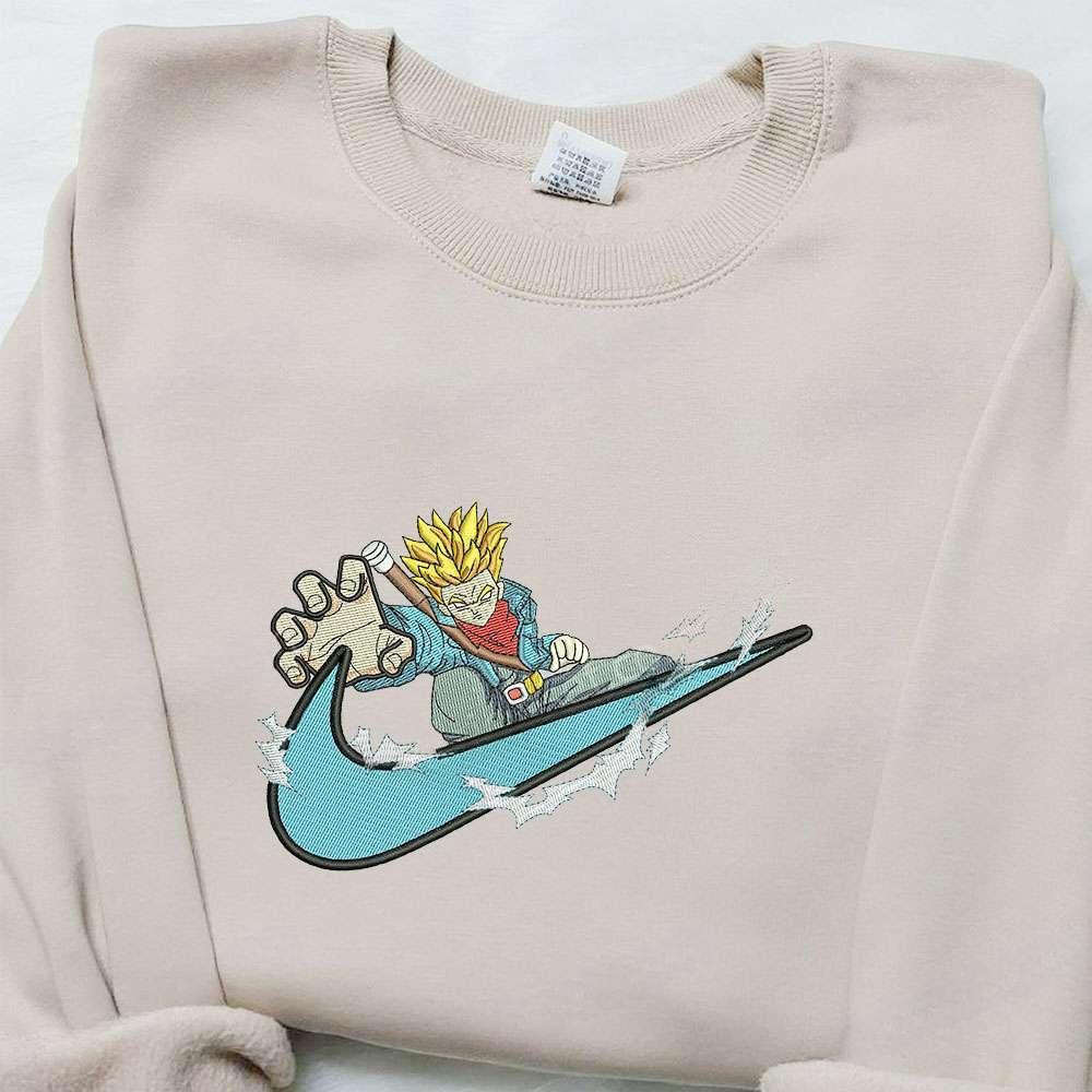Swoosh X Trunks Anime , Anime Embroidered T-shirt Sweatshirt Hoodie, Inspired Anime Movie, Best Gift for Anime Fans