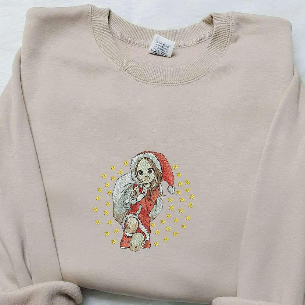 Takagi Xmas Embroidered Shirt Anime Embroidered Hoodie Christmas Embroidered Shirt