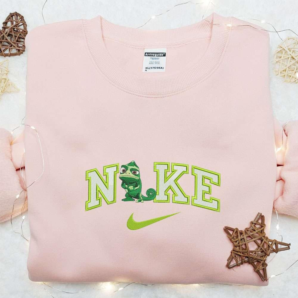 Tangled Pascal Chameleon x Nike Embroidered Shirt Disney Characters Embroidered Hoodie Best Gift Ideas