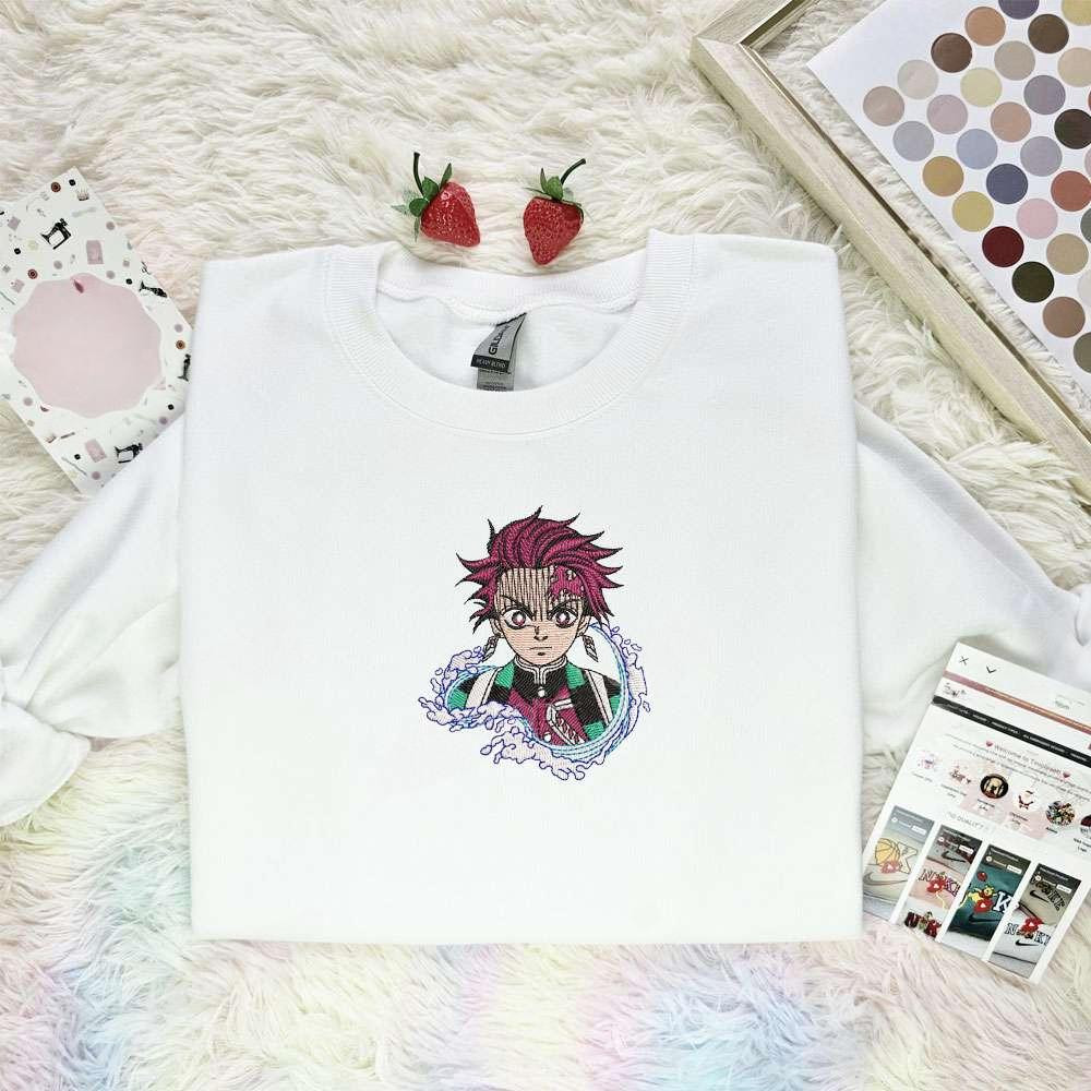 Tanjiro Kamado Kimetsu No Yaiba Anime Embroidered Shirt , Anime Embroidered T-shirt Sweatshirt Hoodie, Inspired Anime Movie, Best Gift for Anime Fans