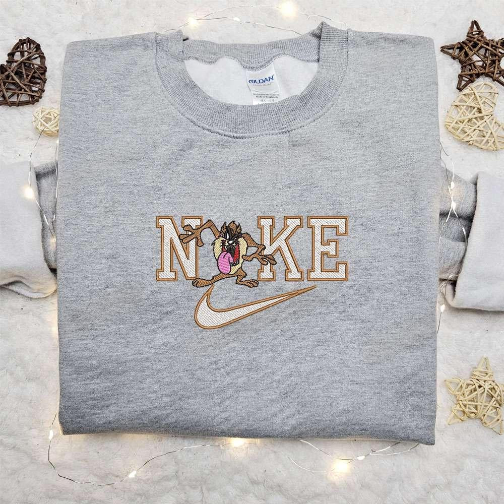 Tasmanian Devil x Nike Cartoon Embroidered Sweatshirt Disney Characters Embroidered Shirt Best Gift Ideas for Family