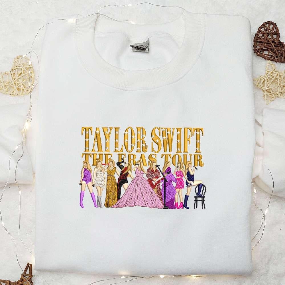 Taylor Swift The Eras Tour Embroidered Shirt Celebrity Embroidered Hoodie Best Music Gift For Fans