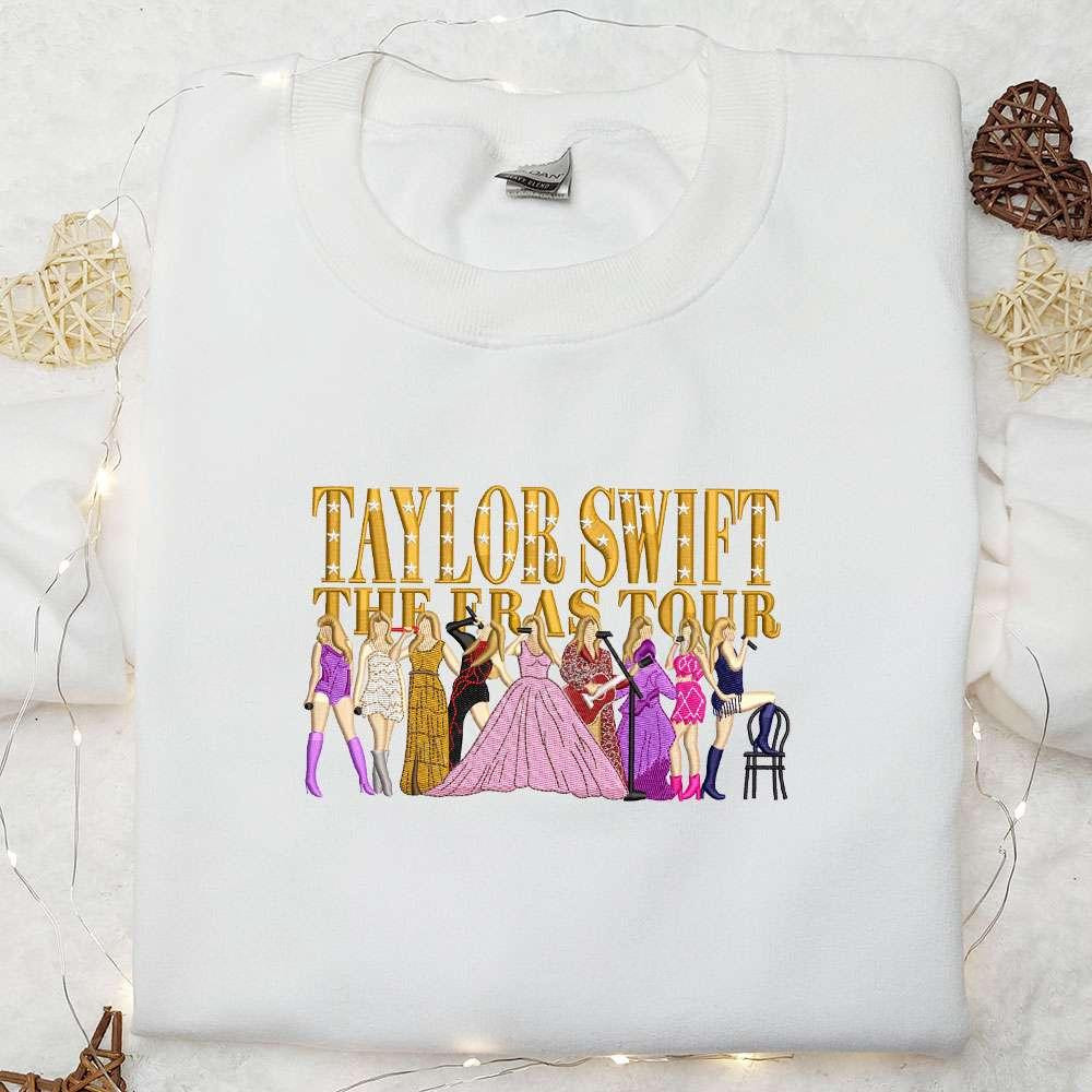 Taylor Swift The Eras Tour Embroidered Shirt Celebrity Embroidered Hoodie Best Music Gift For Fans