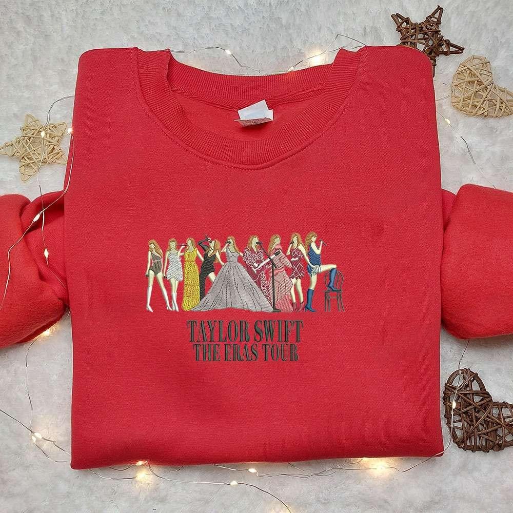 Taylor Swift The Eras Tour Embroidered Shirt Celebrity Embroidered Hoodie Best Music Gift For Fans